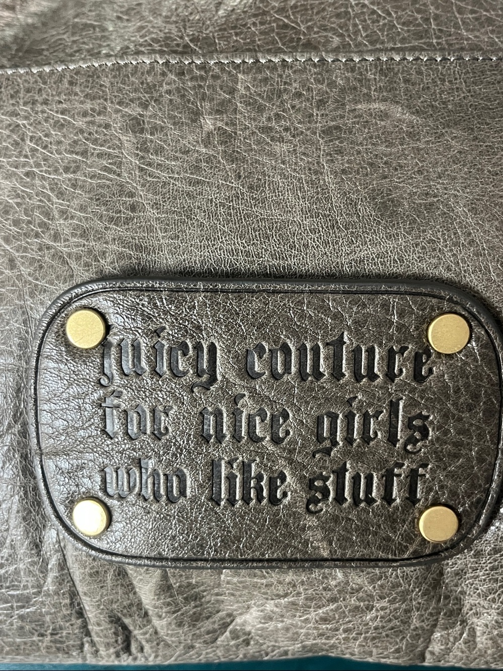 Vintage Juicy Couture For Nice Girls Who Like Stuff Leather Tote -Large-💥Rare - Picture 3 of 16